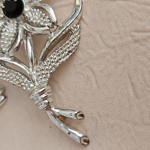 SARAH COV Silver Tone & Black Stone 3 Piece Set - Picture 4 of 7